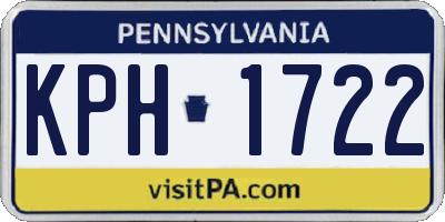 PA license plate KPH1722