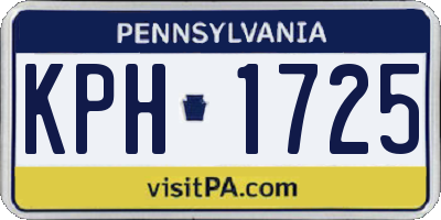 PA license plate KPH1725