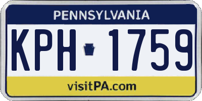 PA license plate KPH1759