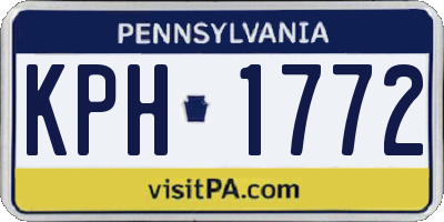 PA license plate KPH1772