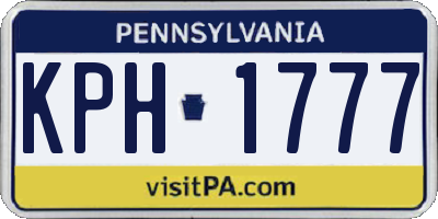 PA license plate KPH1777