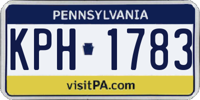 PA license plate KPH1783