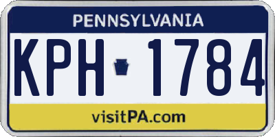 PA license plate KPH1784