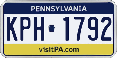 PA license plate KPH1792