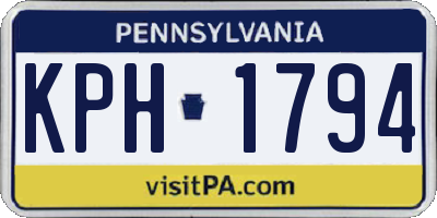 PA license plate KPH1794