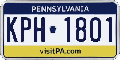 PA license plate KPH1801