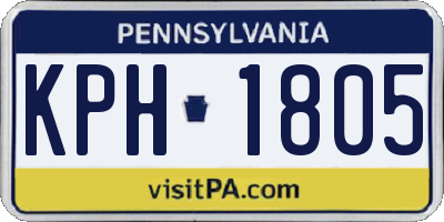 PA license plate KPH1805