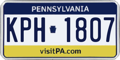 PA license plate KPH1807