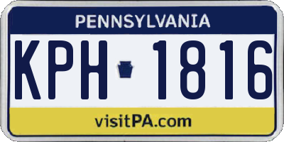PA license plate KPH1816