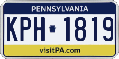 PA license plate KPH1819