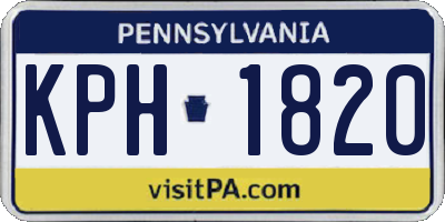 PA license plate KPH1820