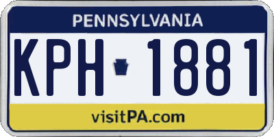 PA license plate KPH1881