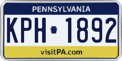 PA license plate KPH1892