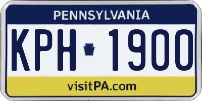 PA license plate KPH1900