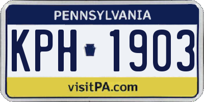 PA license plate KPH1903