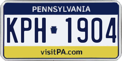 PA license plate KPH1904
