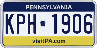 PA license plate KPH1906