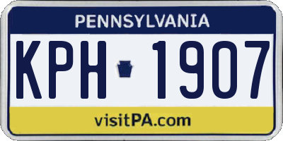 PA license plate KPH1907