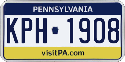 PA license plate KPH1908