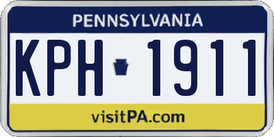 PA license plate KPH1911