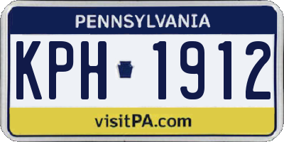 PA license plate KPH1912
