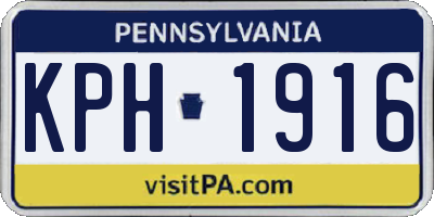 PA license plate KPH1916