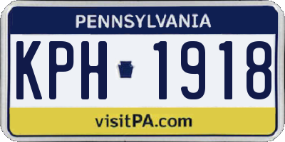 PA license plate KPH1918