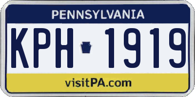 PA license plate KPH1919