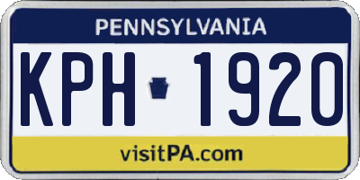 PA license plate KPH1920