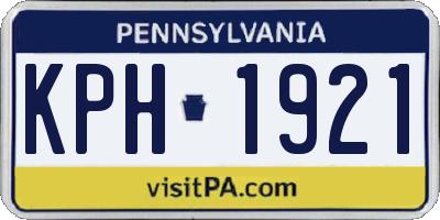PA license plate KPH1921