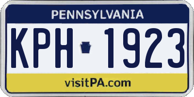 PA license plate KPH1923