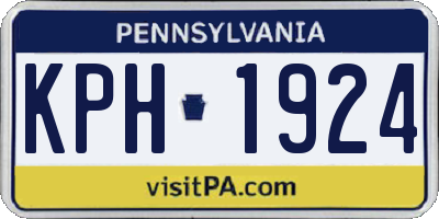 PA license plate KPH1924