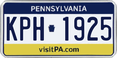PA license plate KPH1925