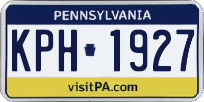 PA license plate KPH1927