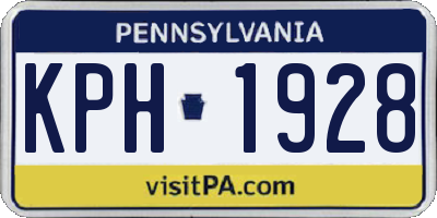 PA license plate KPH1928