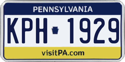 PA license plate KPH1929
