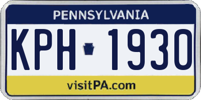 PA license plate KPH1930