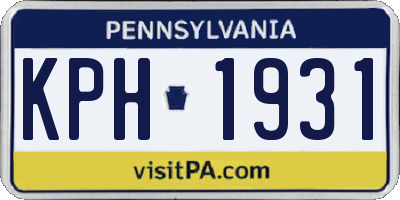 PA license plate KPH1931