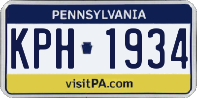 PA license plate KPH1934