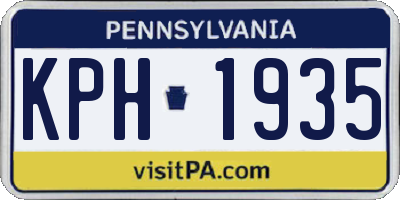 PA license plate KPH1935