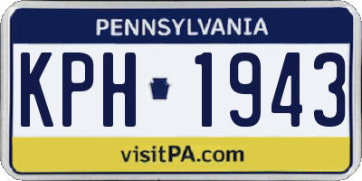 PA license plate KPH1943