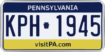 PA license plate KPH1945