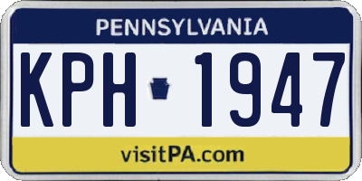 PA license plate KPH1947