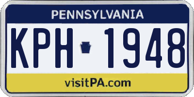 PA license plate KPH1948