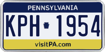 PA license plate KPH1954