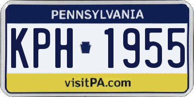 PA license plate KPH1955