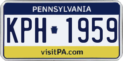 PA license plate KPH1959