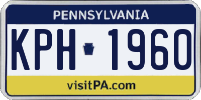 PA license plate KPH1960