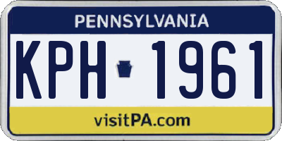 PA license plate KPH1961