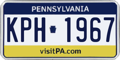 PA license plate KPH1967